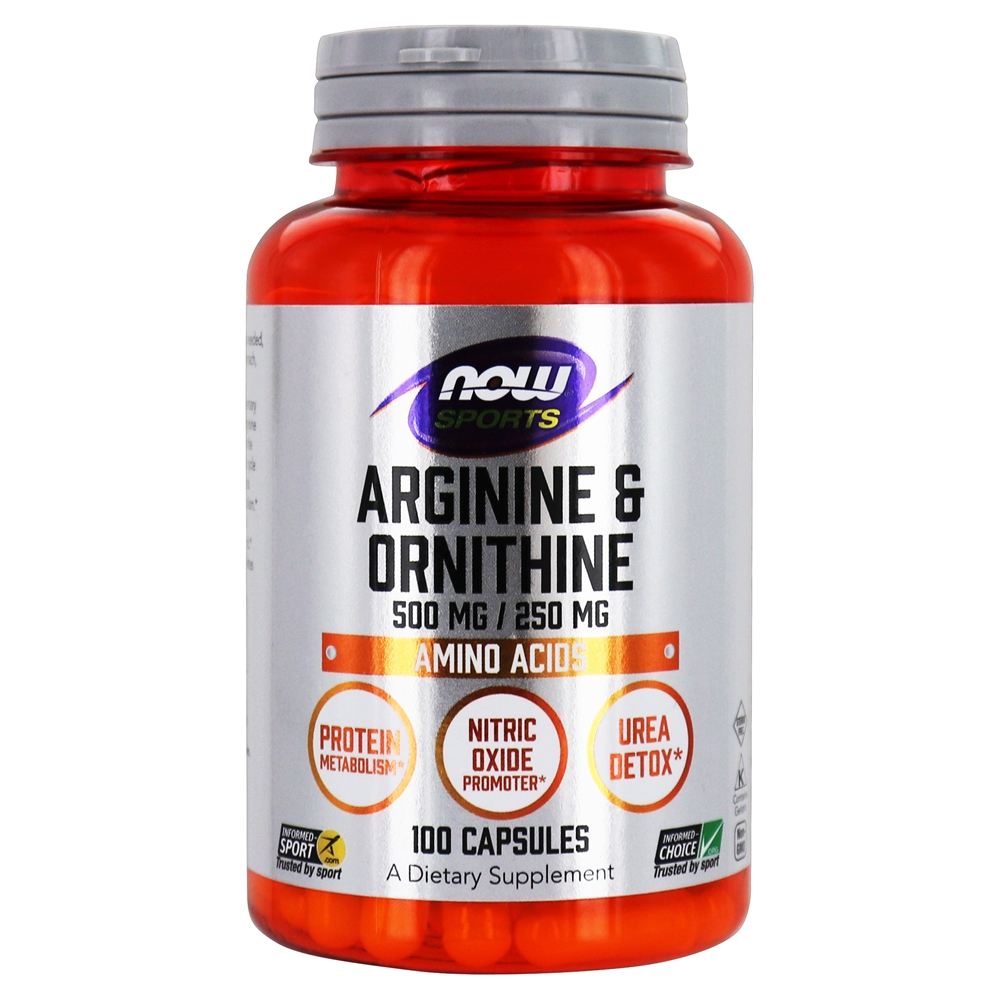Arginine + Ornithine, L-Аргинин 500 мг + L-Орнитин 250 мг - 100 капсул