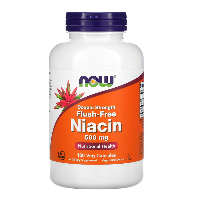 Niacin B-3, Витамин Б-3, Без Покраснений, Ниацин 500 мг - 180 капсул