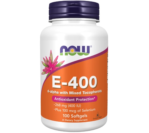 E-400 Natural, Витамин Е-400 Натуральный + Селен 100 мкг - 100 капсул
