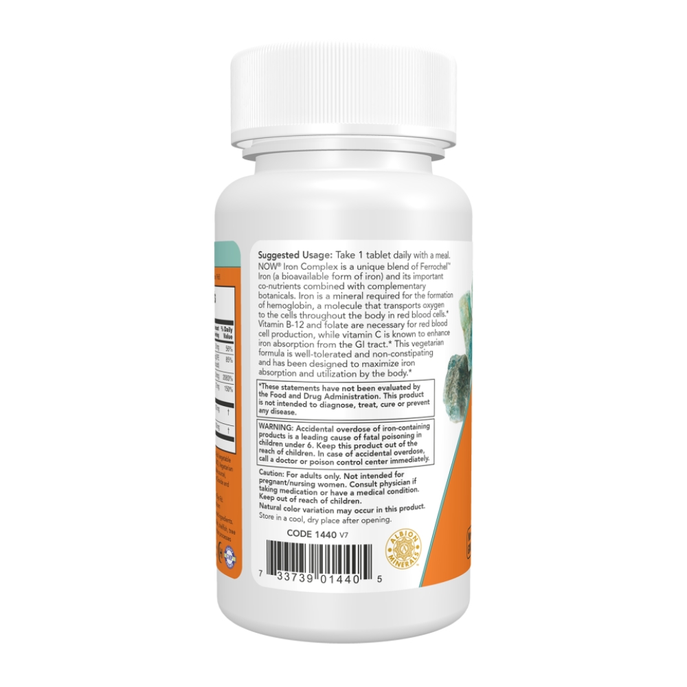 NOW Iron Complex Tabs 100 таблеток