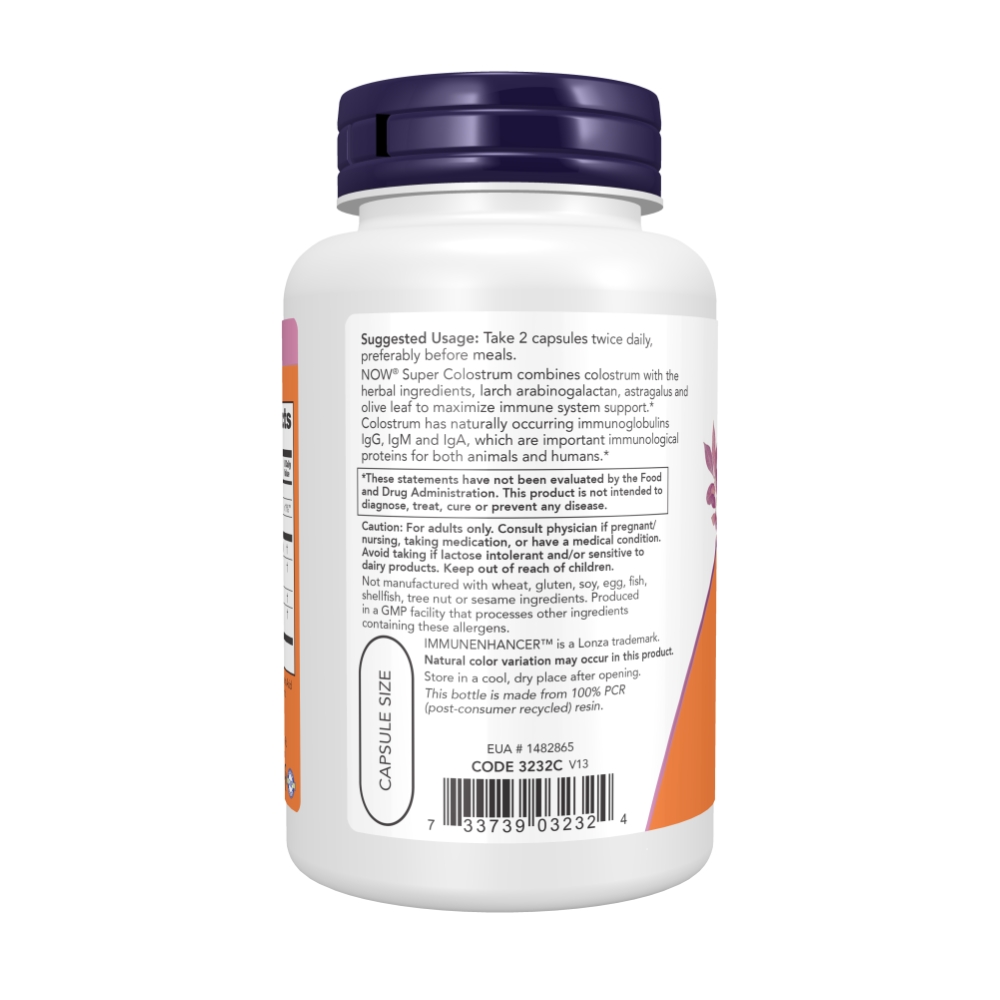 NOW Супер Колострум (Super Colostrum) 500 мг - 90 капсул