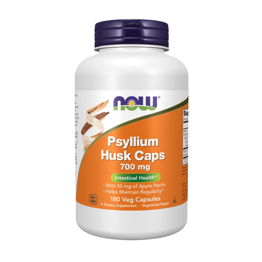 Psyllium Husk Caps, Подорожник 700 мг + Яблочный Пектин - 180 капсул
