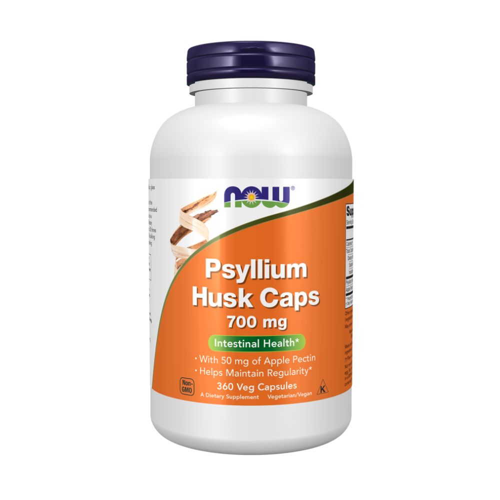 Psyllium Husk Caps, Подорожник 700 мг + Яблочный Пектин - 360 капсул