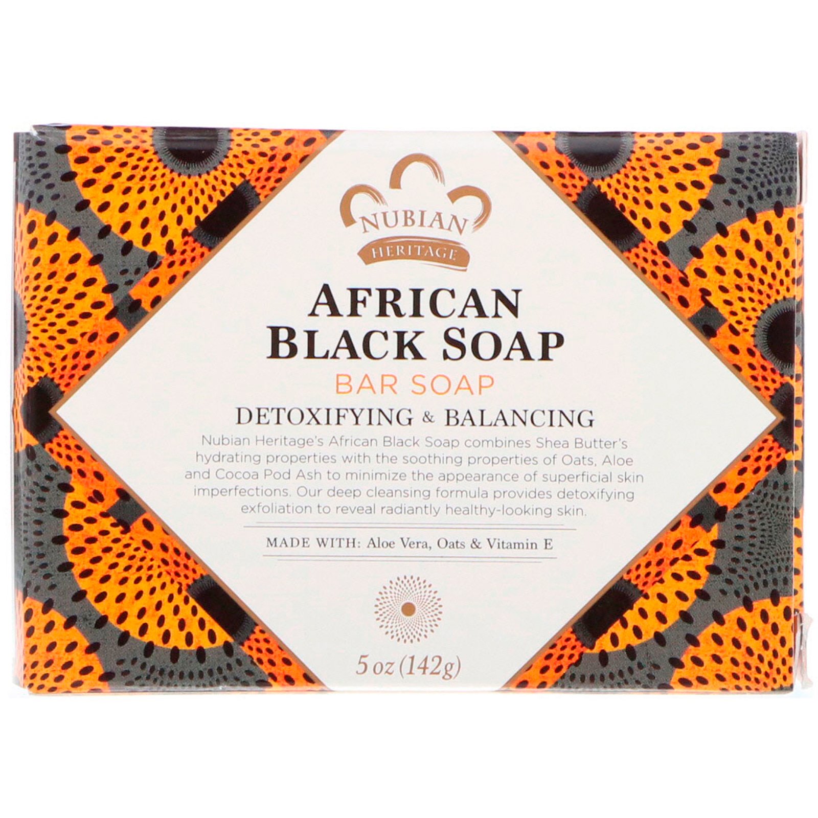 Nubian Heritage Black Soap, Африканское Черное Мыло - 141 г