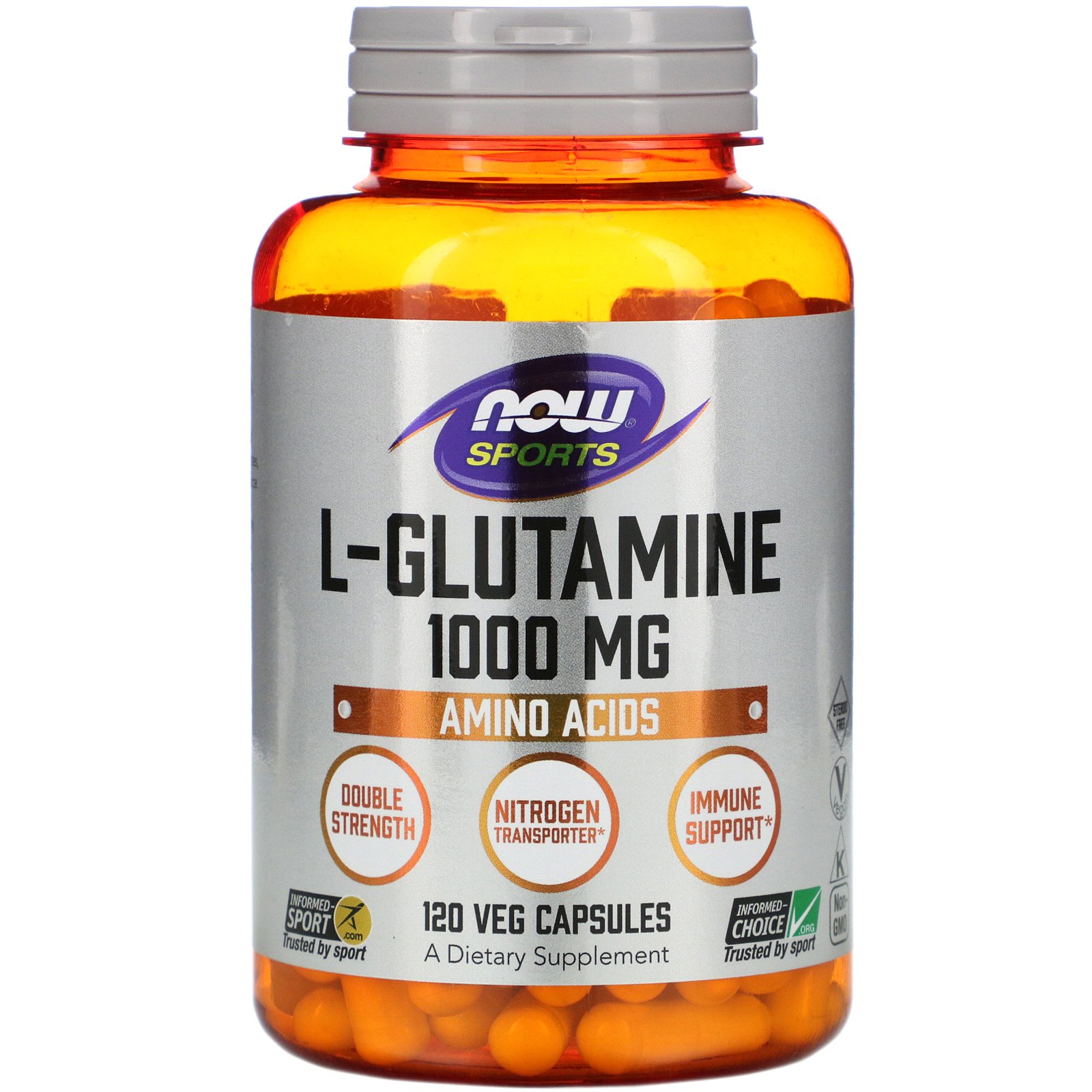 L-Glutamine, L-Глютамин 1000 мг - 120 капсул