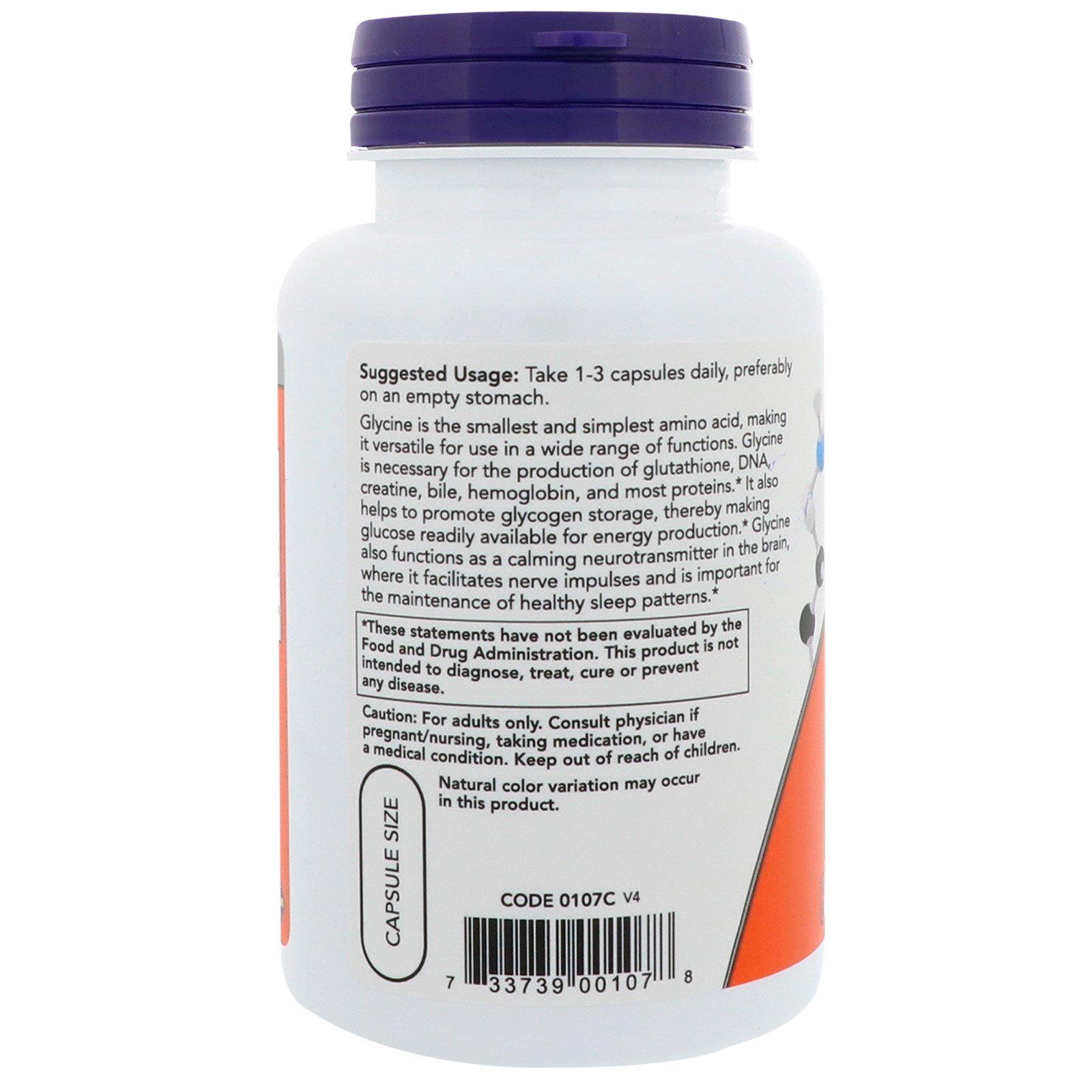Glycine, Глицин 1000 мг - 100 капсул
