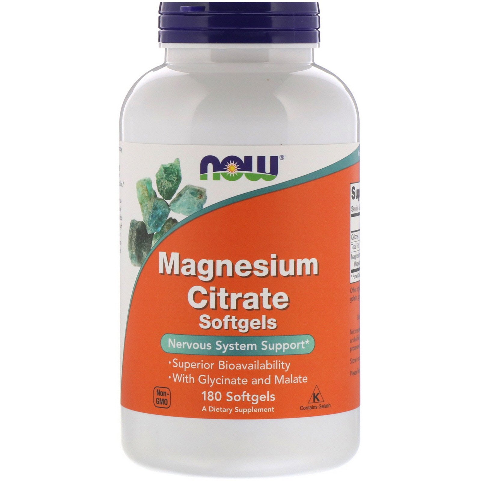 Magnesium Citrate, Магний Цитрат - 180 желатиновых капсул