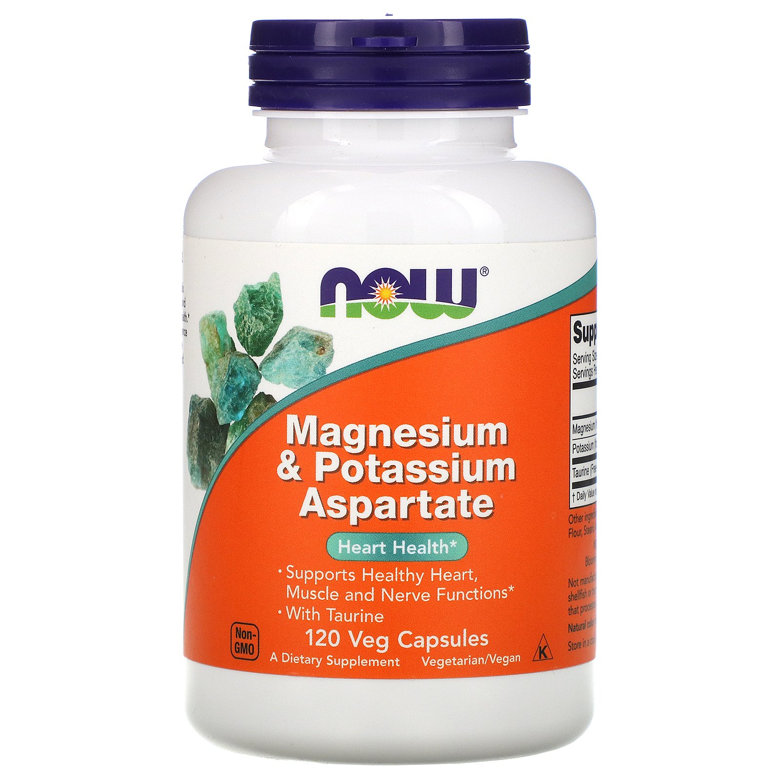 Magnesium & Potassium Aspartate, Магний и Калий Аспартат + Таурин - 120 капсул