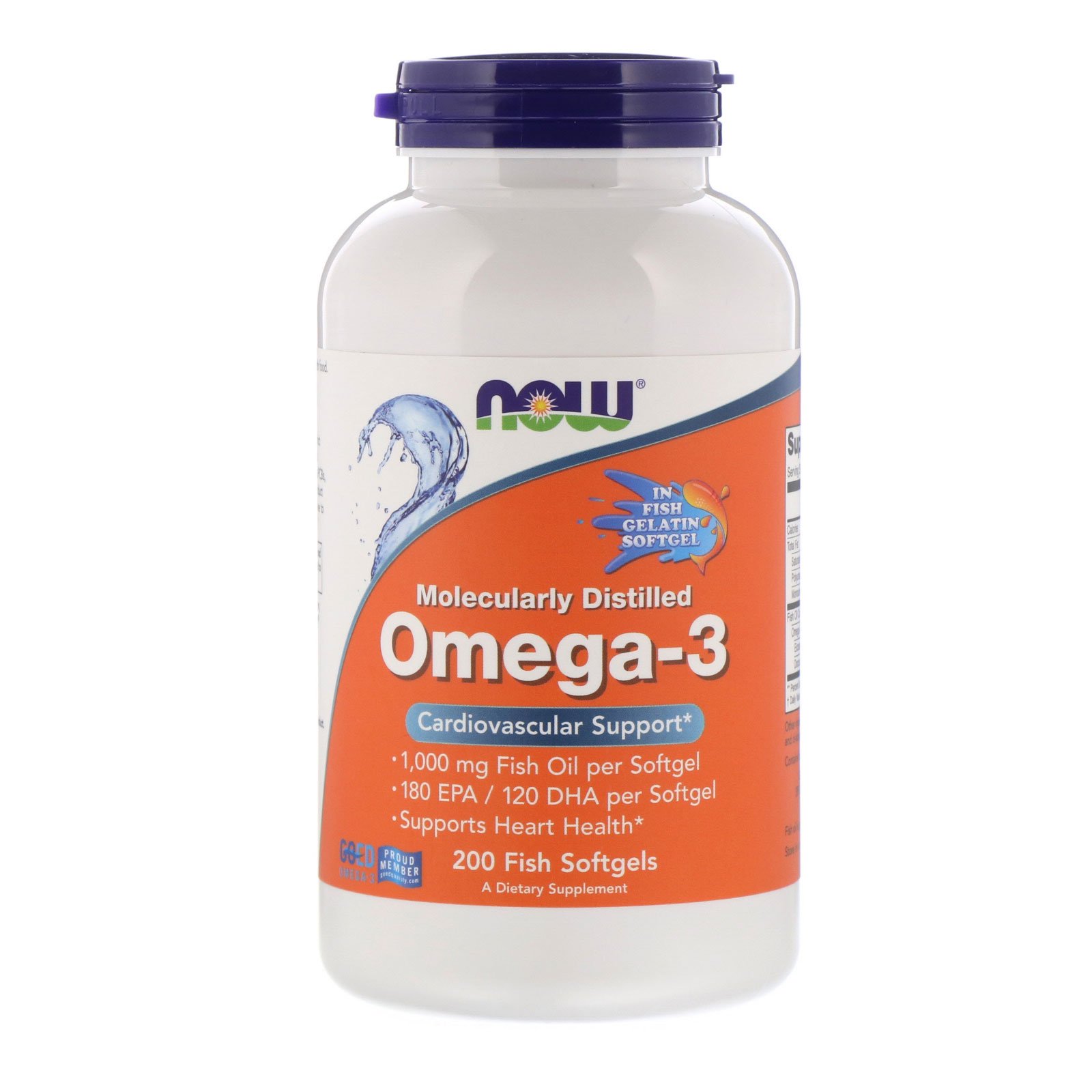 Omega-3, Омега-3 180EPA/120DHA 1000 мг - 200 рыбных капсул
