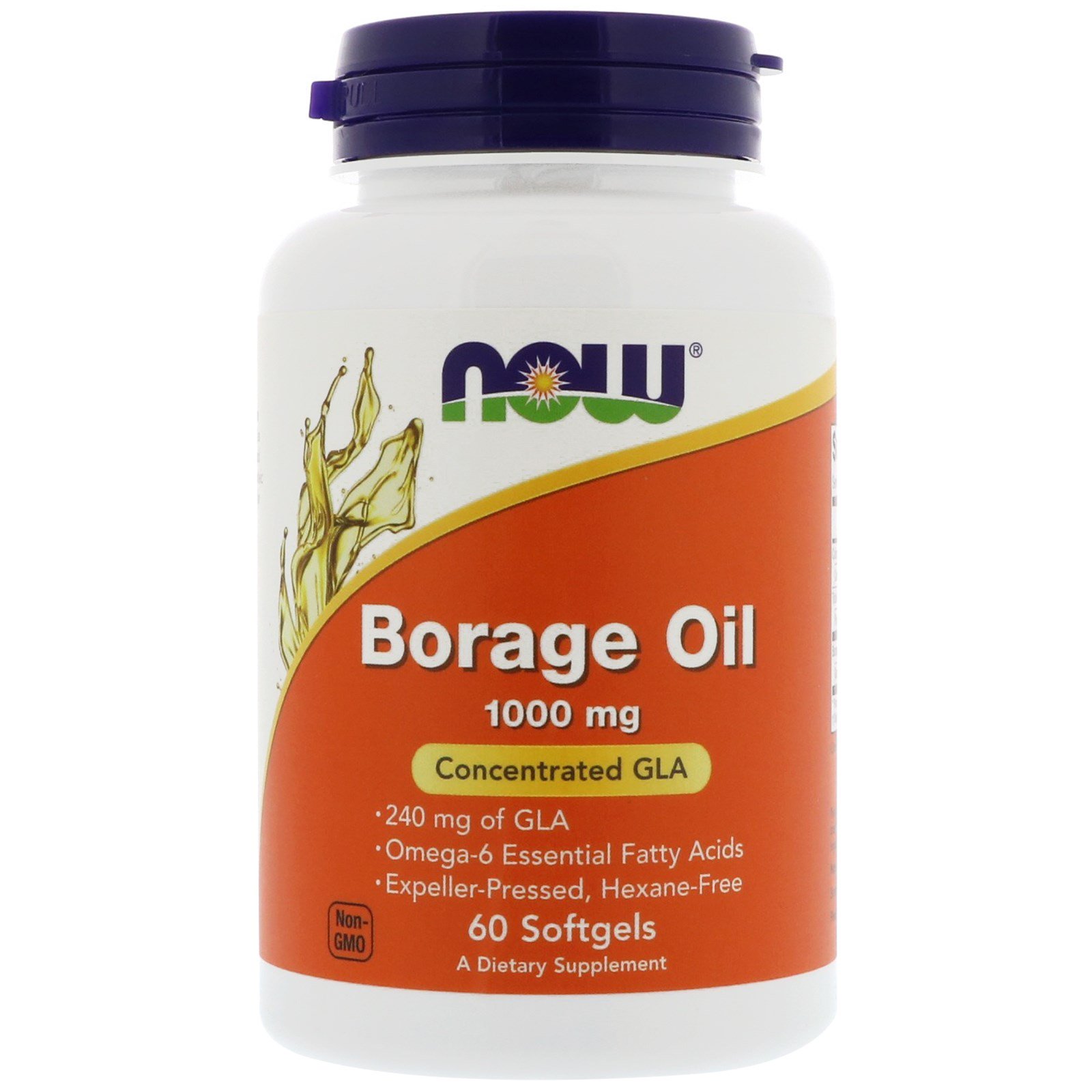 Borage Oil, Масло Бурачника, Гамма-Линолевая Кислота 1000 мг - 60 капсул