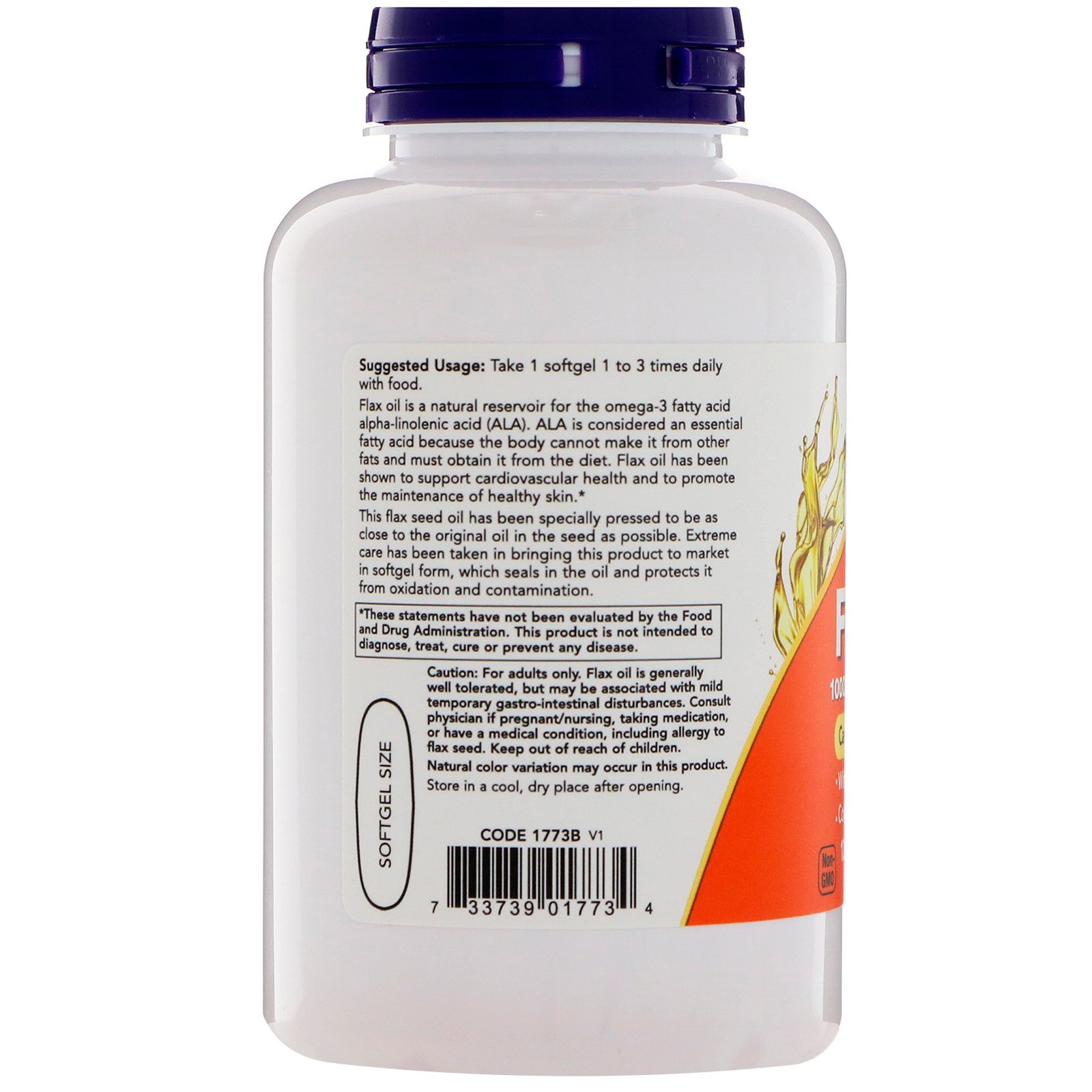 Flax Oil, Льняное Масло 1000 мг - 120 вегетарианских капсул