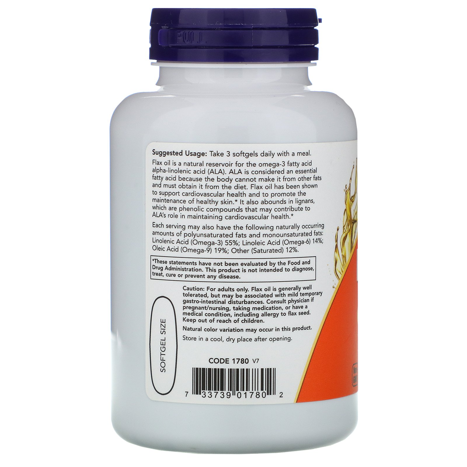 Flax Oil, Льняное Масло с Высоким Содержанием Лигнана 1000 мг - 120 капсул