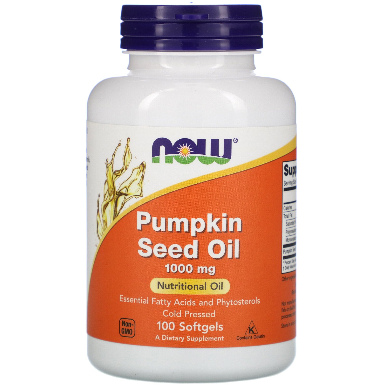 Pumpkin Seed Oil, Тыквенное масло 1000 мг - 100 желатиновых капсул
