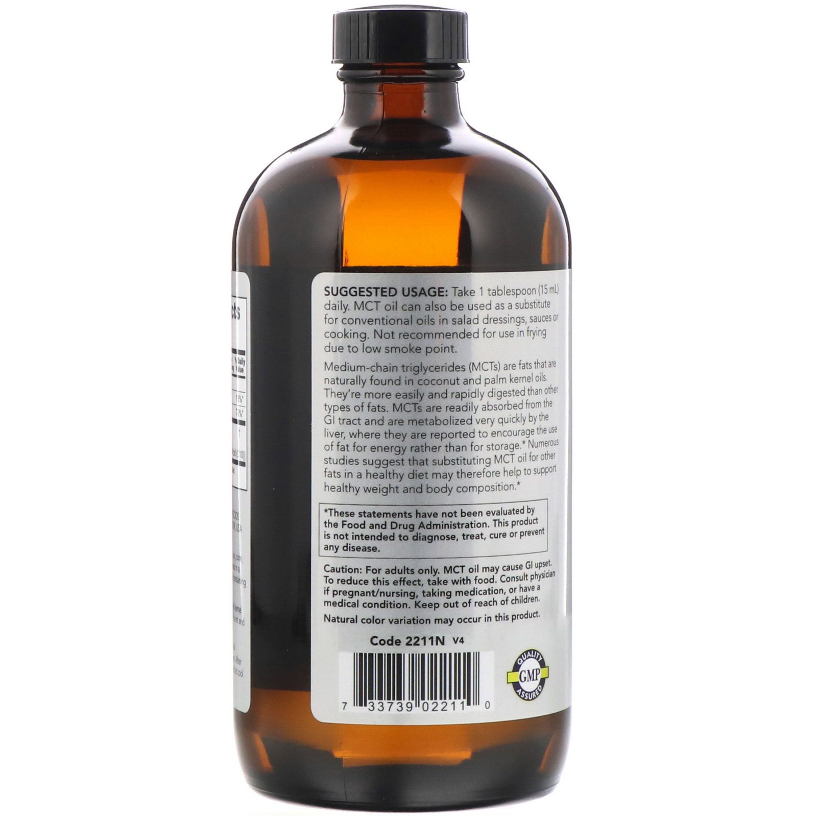 MCT Oil, Масло Триглицеридное со Средней Длиной Цепочки - 473 мл