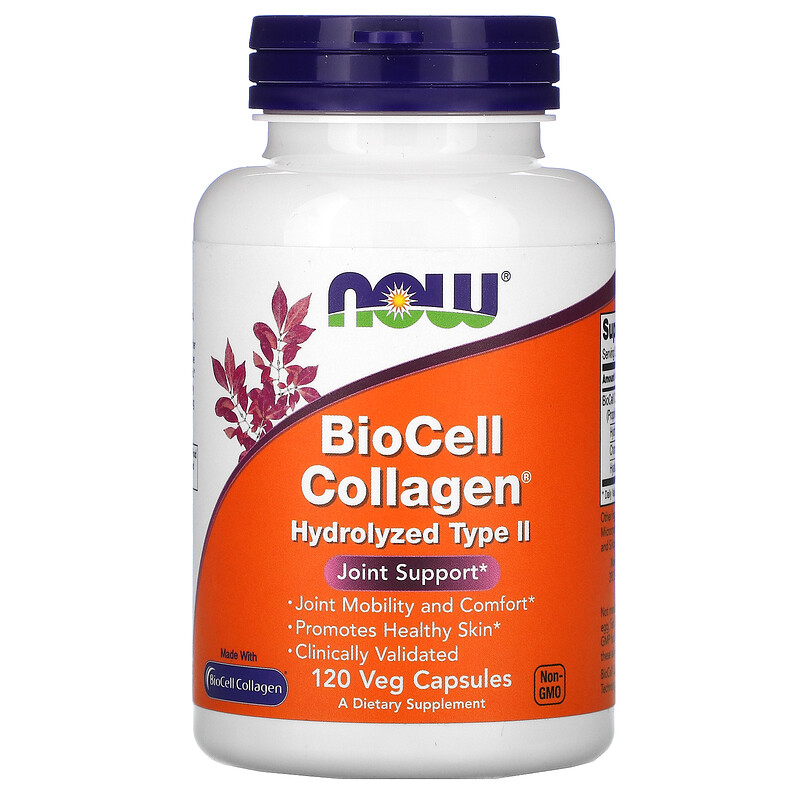 Now Collagen BioCell, Коллаген 2 Типа Гидролизованный 120 капсул