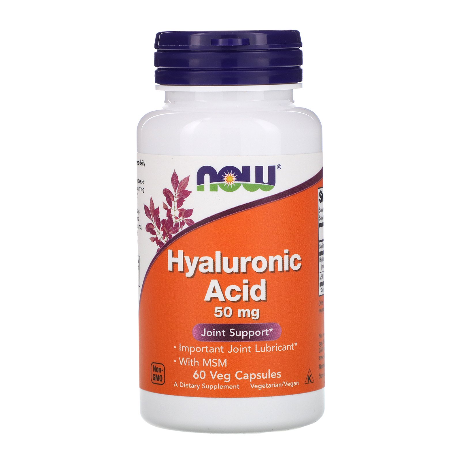 Hyaluronic Acid MSM, Гиалуроновая Кислота 50 мг + MCM - 60 капсул