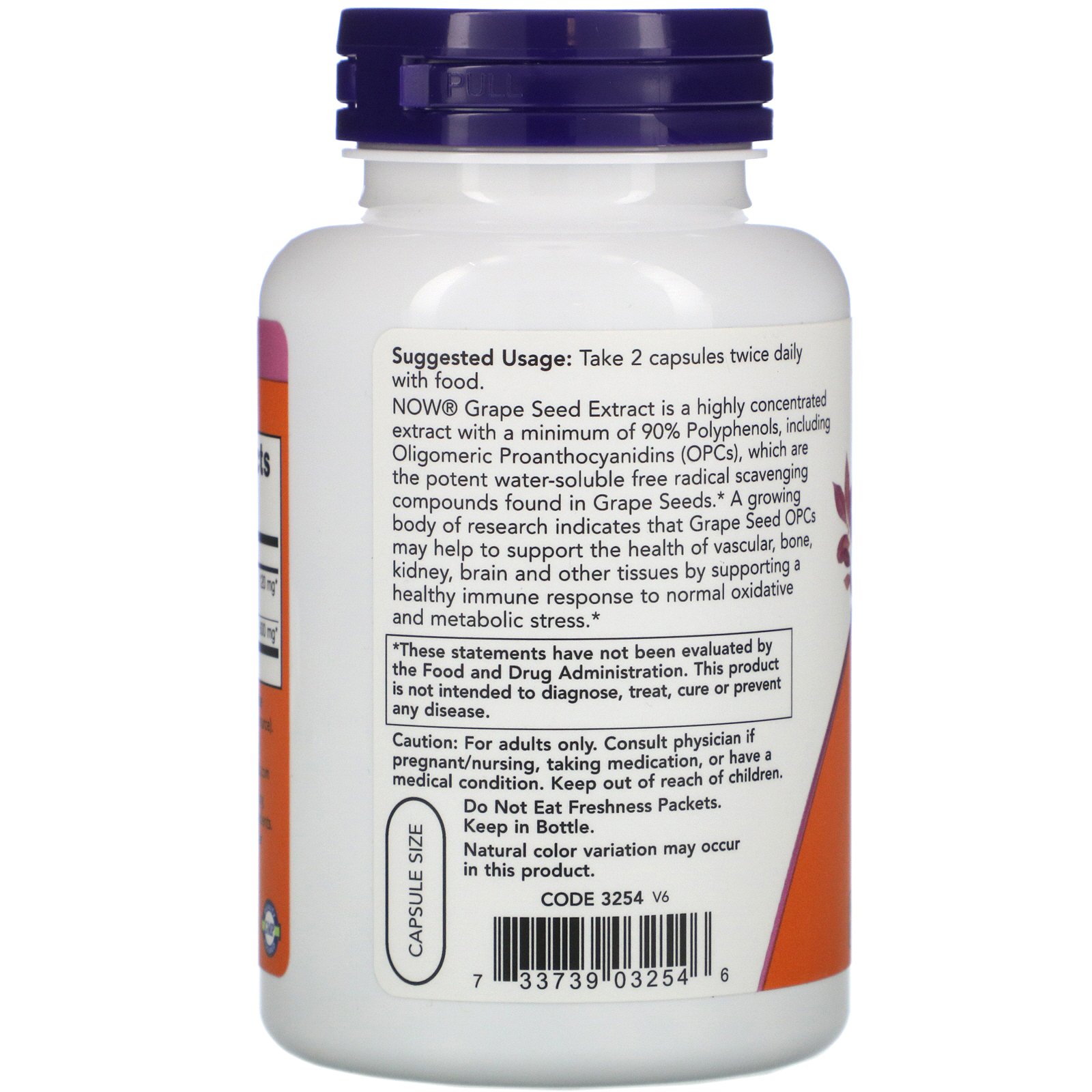 Grape Seed, Экстракт Виноградных Косточек 60 мг - 180 капсул