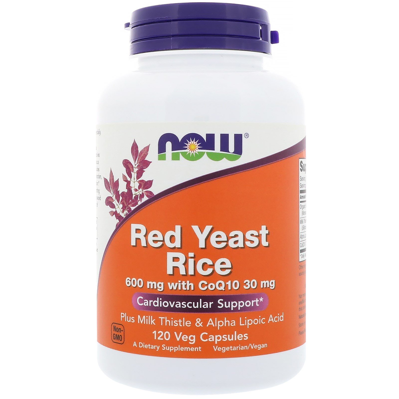 Red Yeast Rice + Q10, Красный Дрожжевой Рис 600 мг + Q10 30 мг - 120 капсул