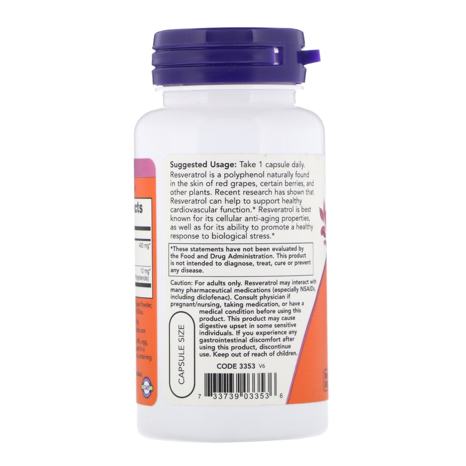 Resveratrol Natural, Ресвератрол Натуральный 200 мг - 60 капсул
