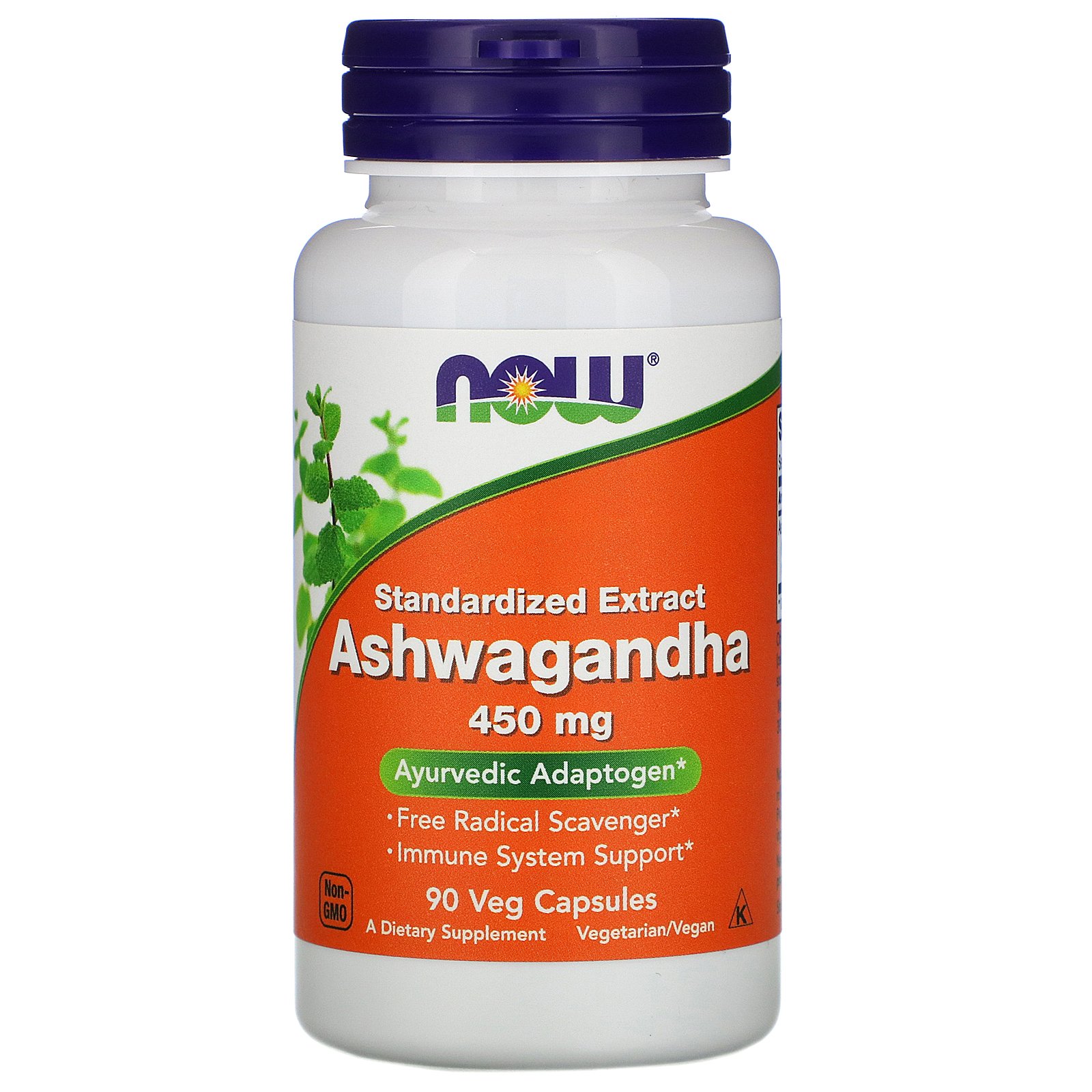 Ashwagandha Now Foods, Ашваганда Экстракт, 450 мг - 90 капсул