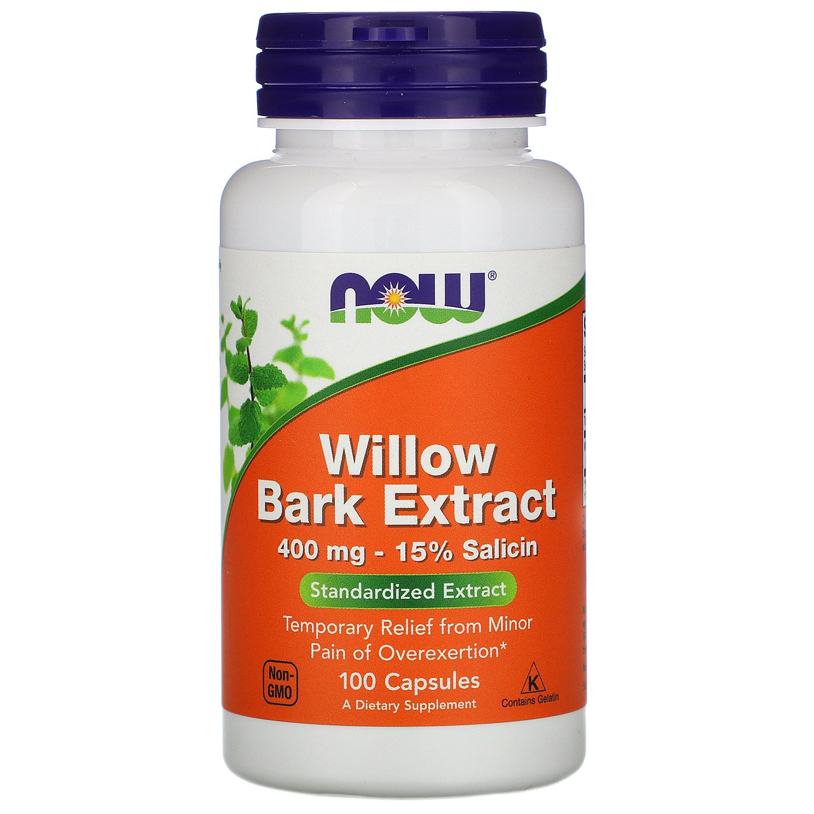 Willow Bark Extract, Кора Ивы Экстракт 400 мг - 100 капсул