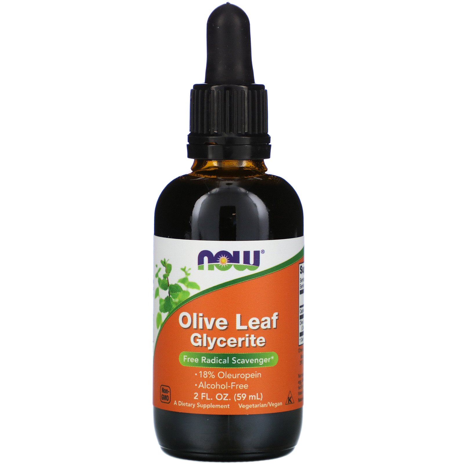 Olive Leaf Glycerite, Лист Оливы Глицериновый Экстракт - 60 мл