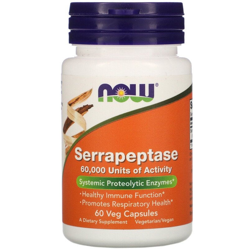Serrapeptase, Серрапептаза - 60 вегетарианских капсул